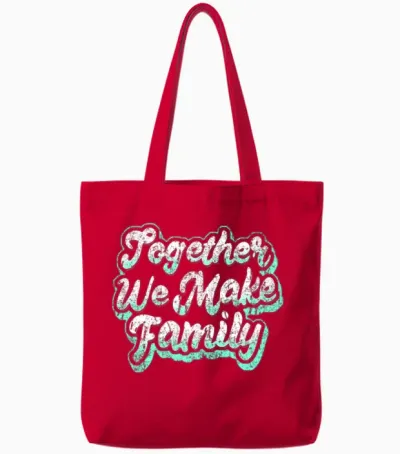 Together We Make Family Family Tote Bags - Red