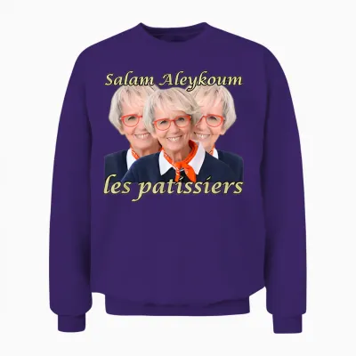 Salam Aleykoum the Funny Pastry Chefs Meme. Unisex Sweatshirt - Purple