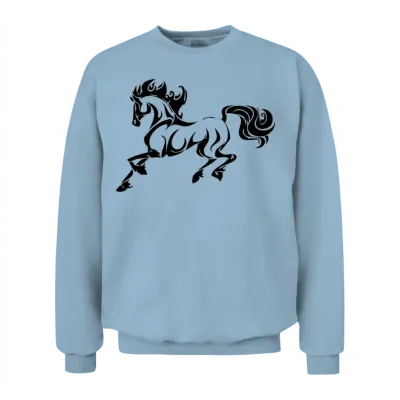 Mustang Horse Stallion Unisex Sweatshirt - Light Blue