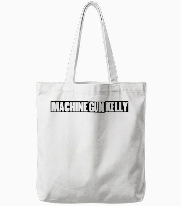 Machine Gun Kelly Official T-Shirt Pink Sleeveless Classic Unisex Adults and Children Small Tote Bags in White
