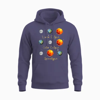 Lunar Eclipse Solar Eclipse and Apocalypse Unisex Hoodie - Heather Sport Dark Navy