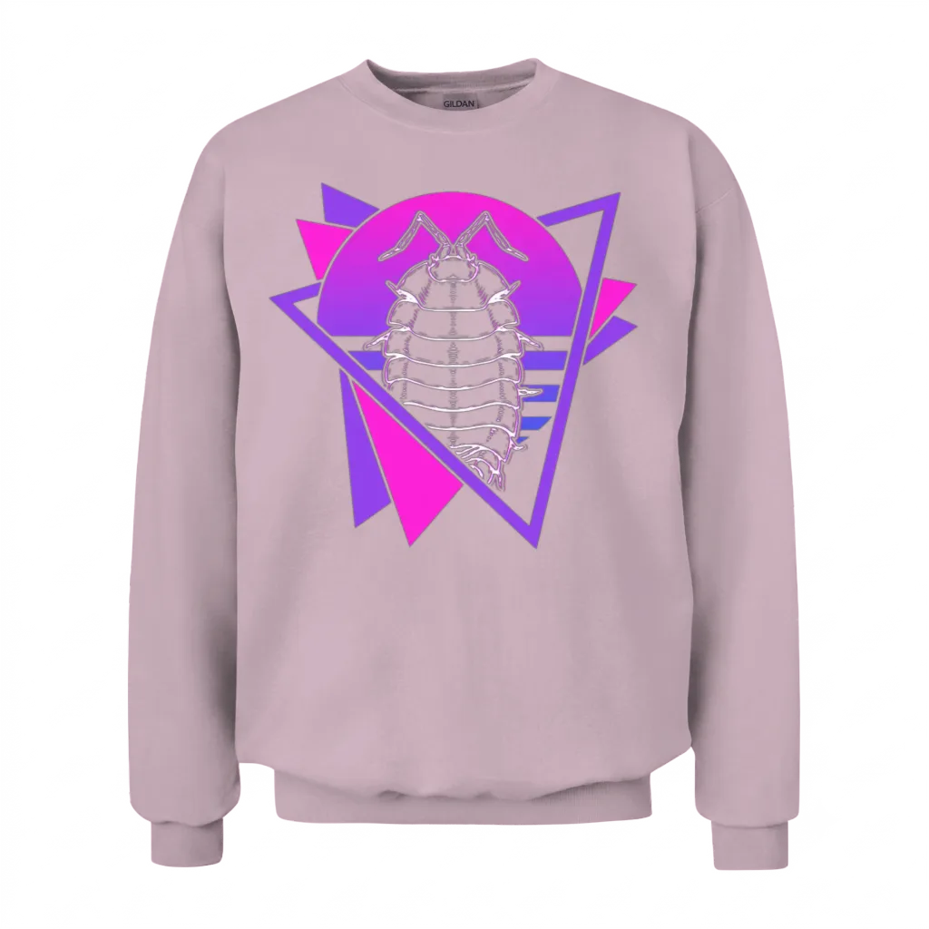 Isopods Retro Vaporwave Isopod Unisex Sweatshirt - Light Pink