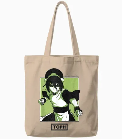 Avatar the Last Airbender Toph Beifong Earthbending Master T-Shirt, Grey, S Tote Bags - Natural