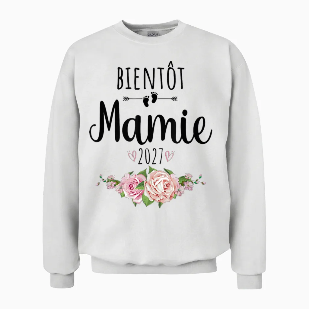 Annonce Grossesse Grand-Mère 2027 Unisex Sweatshirt in White
