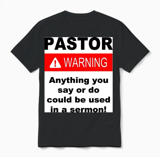 Pastor Warning Unisex T-Shirt in Black
