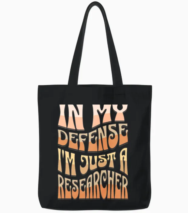 Funny Researcher Tote Bags in Black