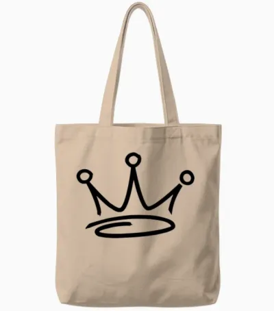 Crown Graffiti Tote Bags - Natural