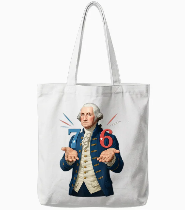 Hugvyn 6-7 7-6 George Washington Seven Six Teacher American Tote Bags in White