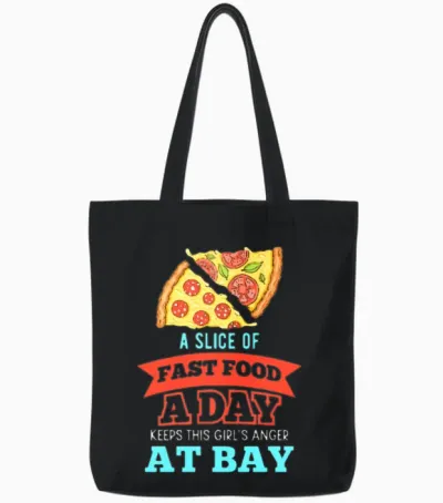 A Slice of Fast Food Tote Bags - Black