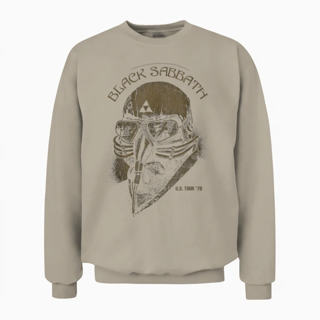 Black Sabbath Official U.s Tour '78 Unisex Sweatshirt in Sand