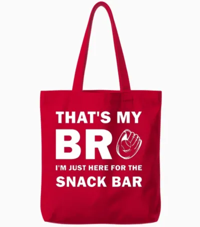 Funny Baseball Tote Bags - Red