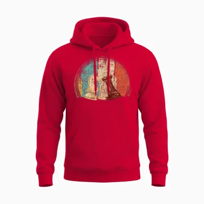 Chess Pieces Chess Retro Unisex Hoodie - Red