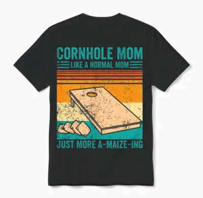 Funny Cornhole Retro Unisex T-Shirt - Black