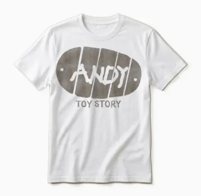 Disney Toy Story Andy Handwritten Unisex T-Shirt - White