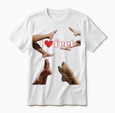 I Love Feet, Cool Design for Foot Lovers or Podiatrists T-Shirt, Black Unisex T-Shirt - White