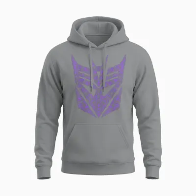 Transformers Decepticons Purple Icon Filled Logo Unisex Hoodie - Sport Grey