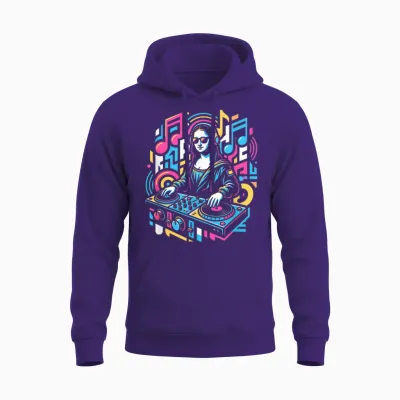 Dj Joconde, Design, Musique, Modern, Festival, Pop Art Unisex Hoodie - Purple