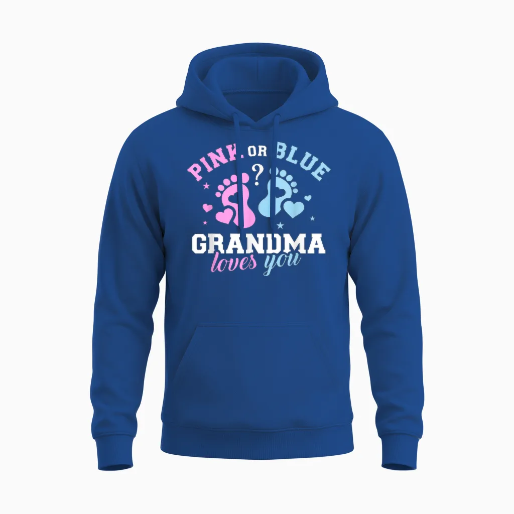 Gender Reveal Grandma Unisex Hoodie in Royal