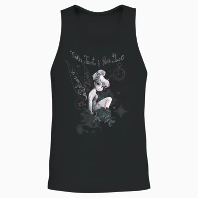 Disney Peter Pan Tinker Bell Believe Drawing Portrait Unisex Tank Top - Black
