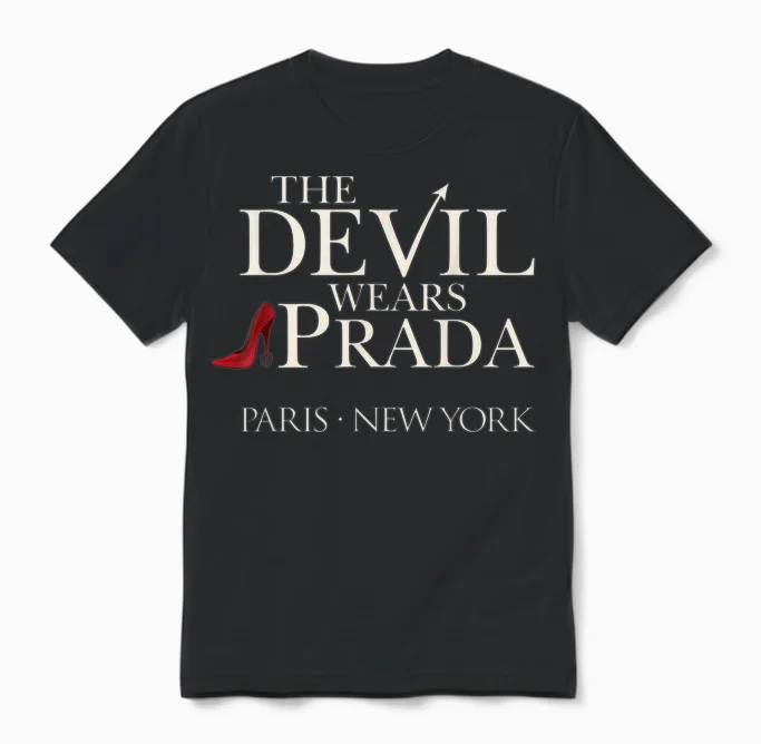 Devil Wears Prada Logo Paris Unisex T-Shirt in Black