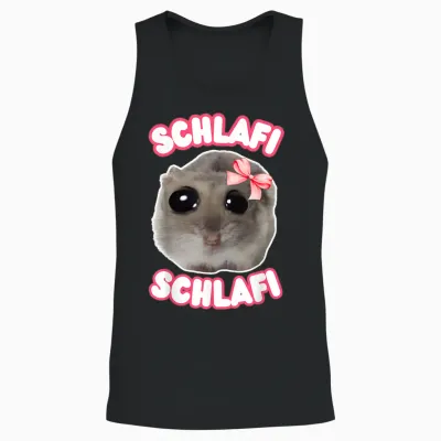 Schlafi Schlafi Funny Hamster Hamster Hamstie Meme Sleep Unisex Tank Top - Black