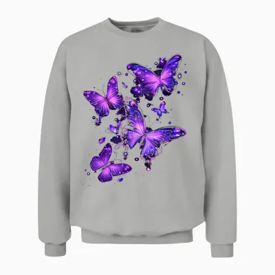 Lila Schmetterling Blaue Schmetterlinge Garten & Natur Unisex Sweatshirt - Ash