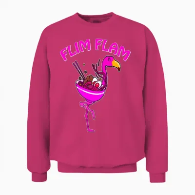 Ramen Flim Flam Flamingo Unisex Sweatshirt - Heliconia