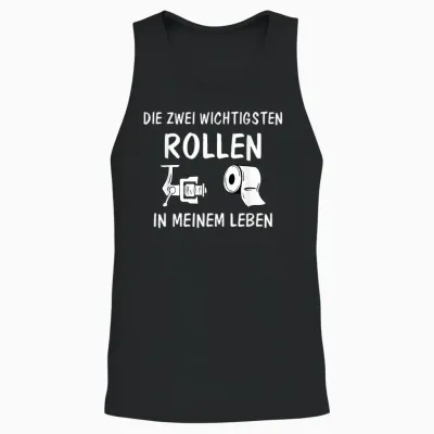 Funny Angel T-Shirt with German Text "die Zwei Wichtigsten Rollen in Meinem Leben ", Black Unisex Tank Top - Black