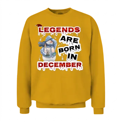 Born in December Shirt New Year Unisex Sweatshirt - Gold