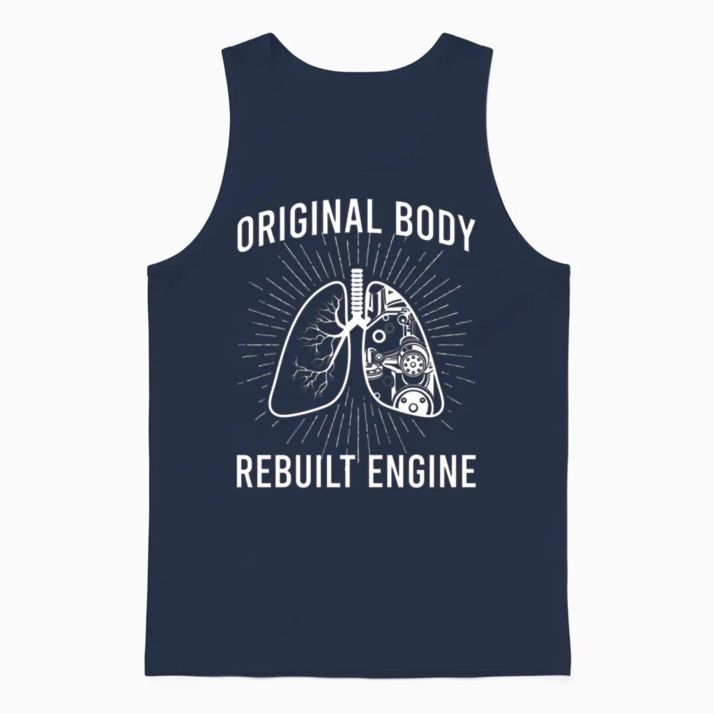 Rebuilt Lung Transplant Survivor Lung Transplant Unisex Tank Top in Navy