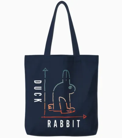 Duck Rabbit Graph Science Nerd Mathematik Geek Physik Philosoph Tote Bags - Navy