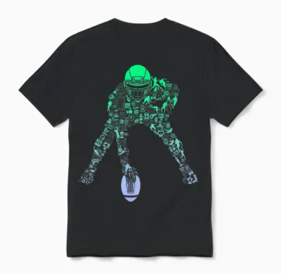 Youth Football Apparel Center Player Coach Boys Football Unisex T-Shirt - Black