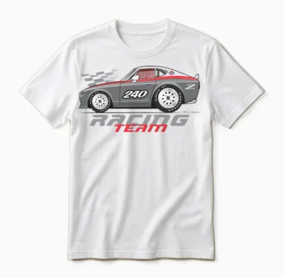 Racing Dark Gray Unisex T-Shirt - White