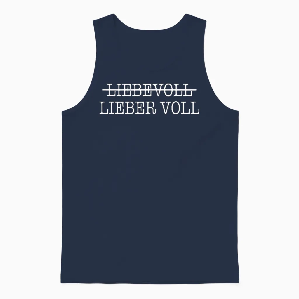 Liebevoll Lieber Voll Unisex Tank Top in Navy