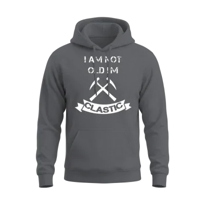 I Am Not Old Im Clastic Funny Rockhound Unisex Hoodie - Charcoal