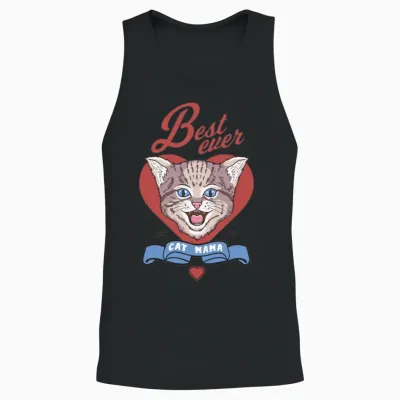 Best Ever Cat Mama Unisex Tank Top - Black