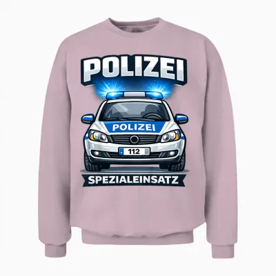 Kinder Polizei Spezialeinsatz Junge Polizeiauto 112 Unisex Sweatshirt - Light Pink