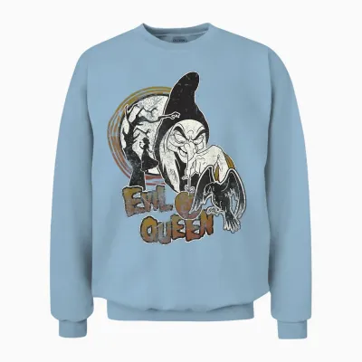 Disney Snow White Witch Poison with Apple Graphic T-Shirt, Black, S Unisex Sweatshirt - Light Blue