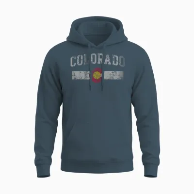 Colorado Flag Retro Fade Unisex Hoodie - Dark Heather