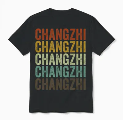Changzhi China Retro Vintage Unisex T-Shirt - Black
