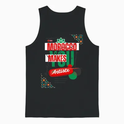 Morocco Makes You Artiste Unisex Tank Top - Black