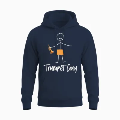 Trumpet Player Minimalistic Unisex Hoodie - Navy
