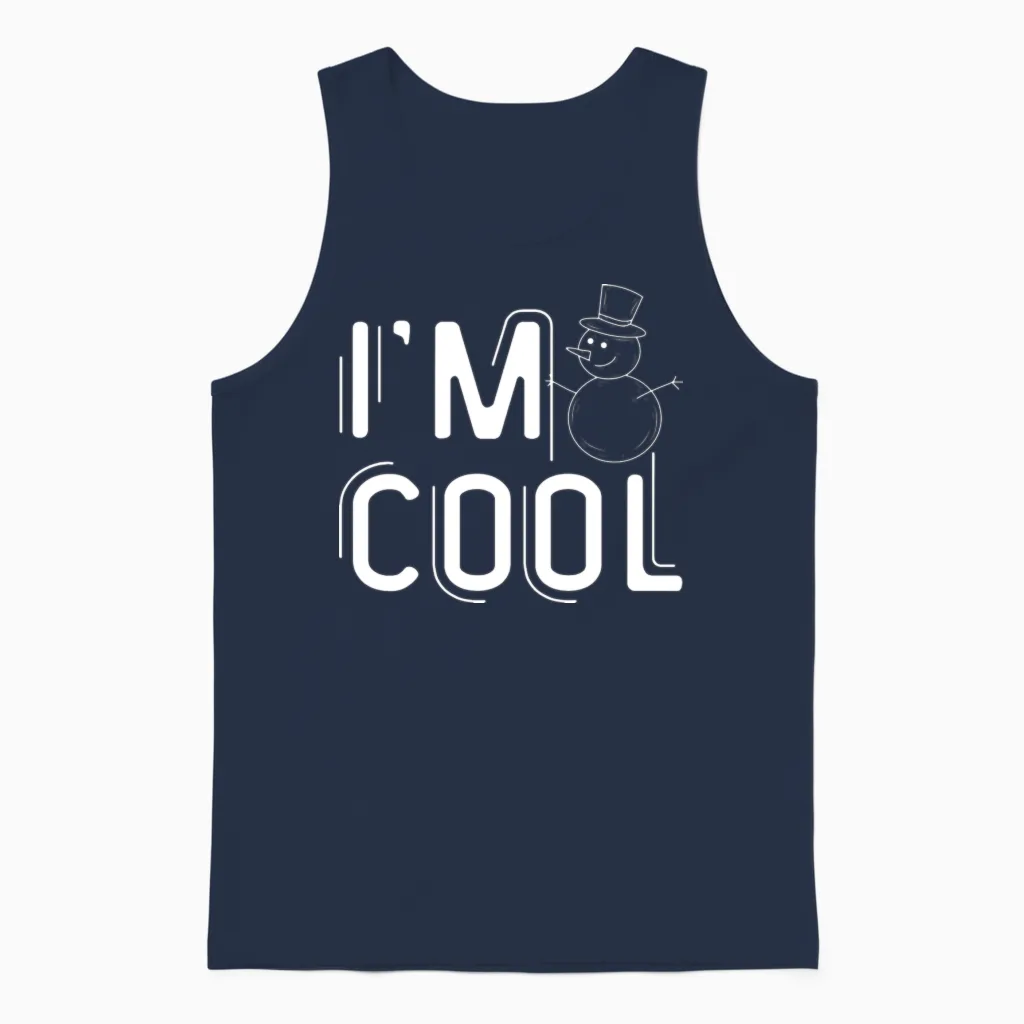Cool Best Selling Snowman Design Unisex Tank Top in Navy