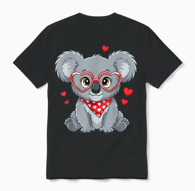 Süße Kleine Koala-Herzen Für Koala-Liebhaber Und Paare Unisex T-Shirt in Black
