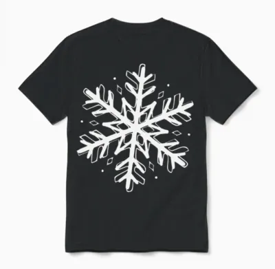 Snowflake Winter Xmas Unisex T-Shirt - Black