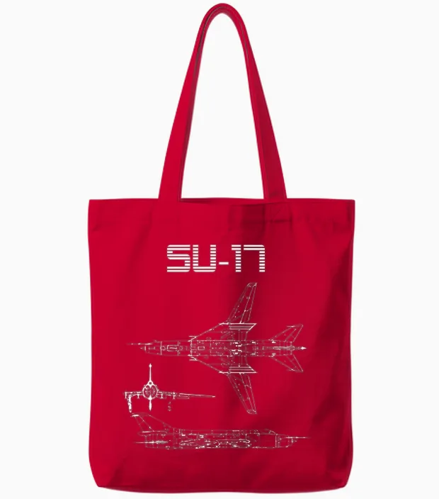 Su-17 Sowjetflugzeug Warbird Blueprint Schematik Diagramm Tote Bags in Red