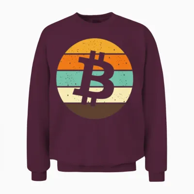 Retro Bitcoin Vintage Crypto Blockchain Unisex Sweatshirt - Maroon