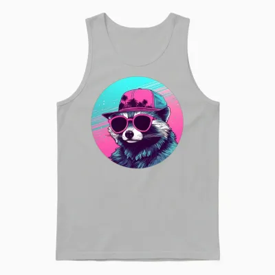 Style Raccoon Lovers Retro Unisex Tank Top - Ash