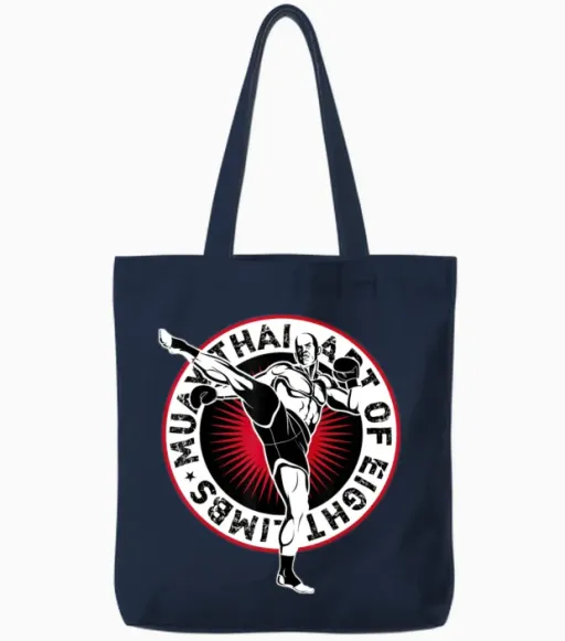 Muay Thai Muay Thai Limbs Muay Thai Boxing Art Tote Bags in Navy