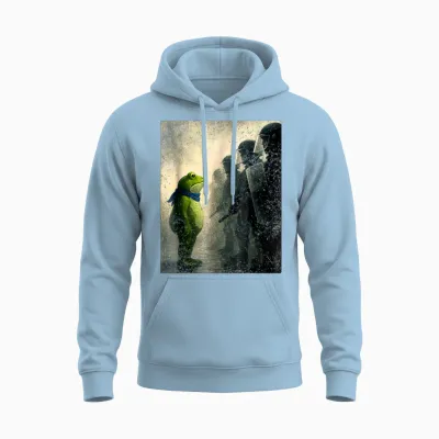 Portland Frog Protest Unisex Hoodie - Light Blue